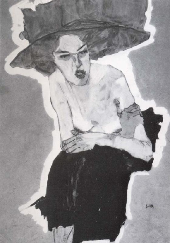 Egon Schiele Mischievous woman France oil painting art